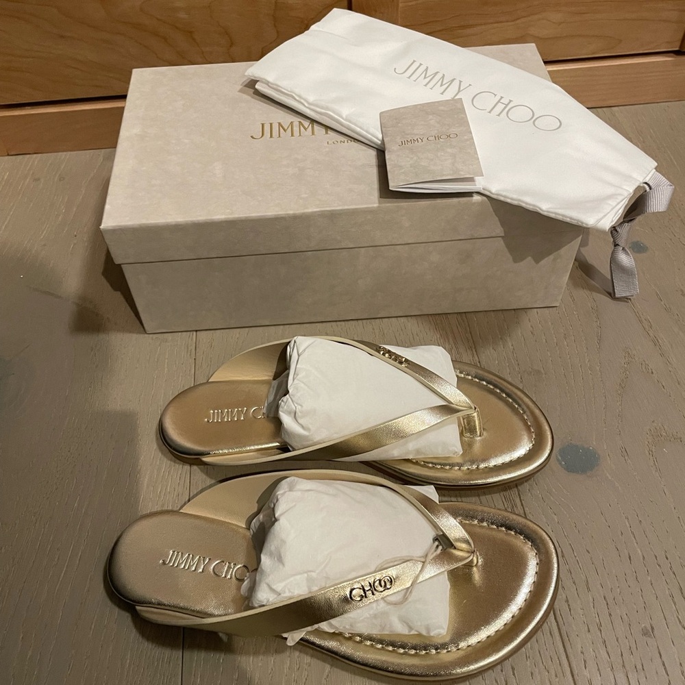 Jimmy Choo Leather Flat Sandals